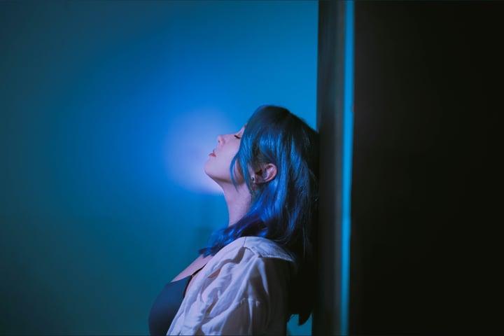 Blue profile picture